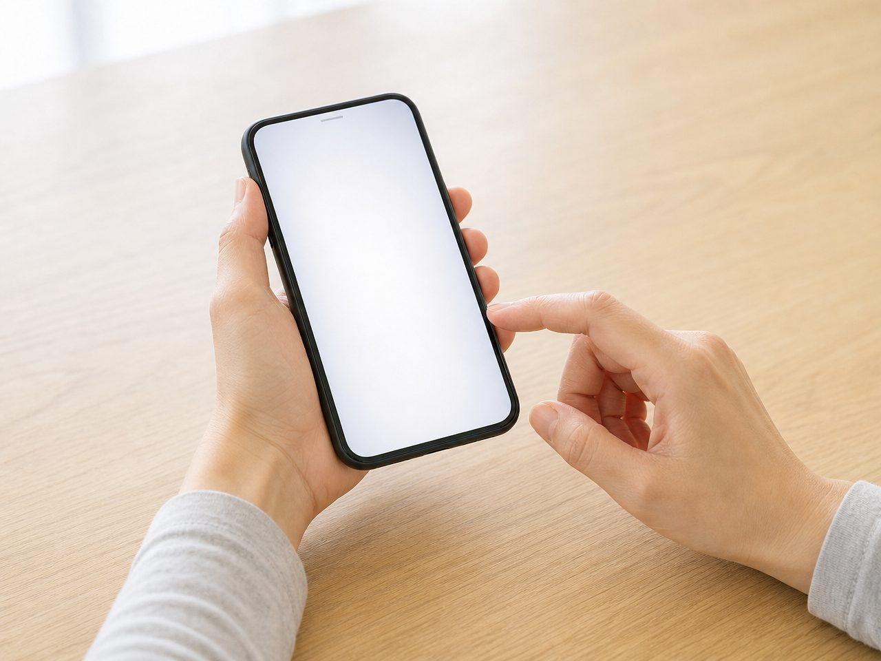 スマートフォンで予約する手元