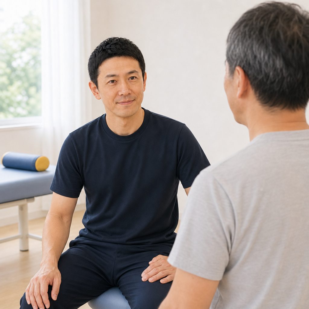 患者の話を聞く院長