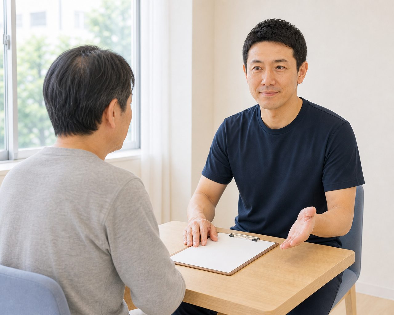 問診票を見ながら説明する院長