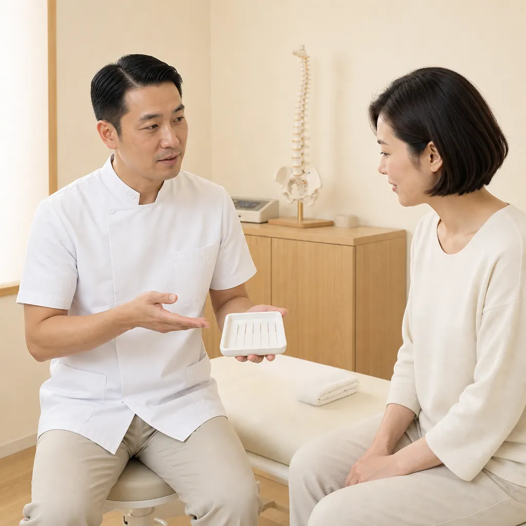 鍼灸で使用する鍼について説明する院長